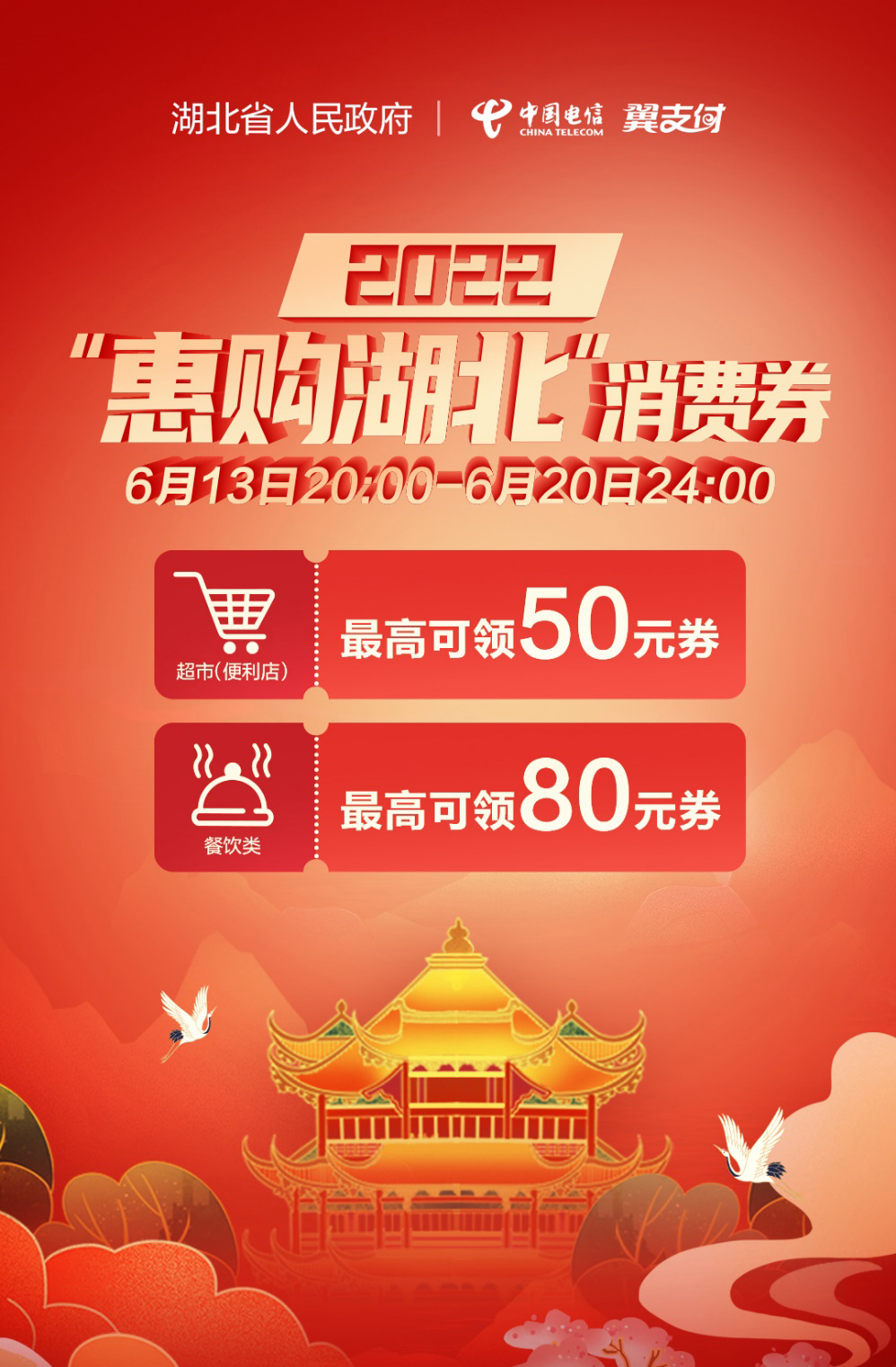 中国电信翼支付助力惠购湖北消费券发放