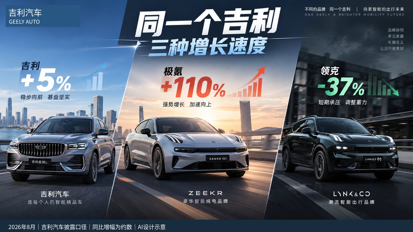 极氪翻倍、领克下滑，吉利8月增长并不同步
