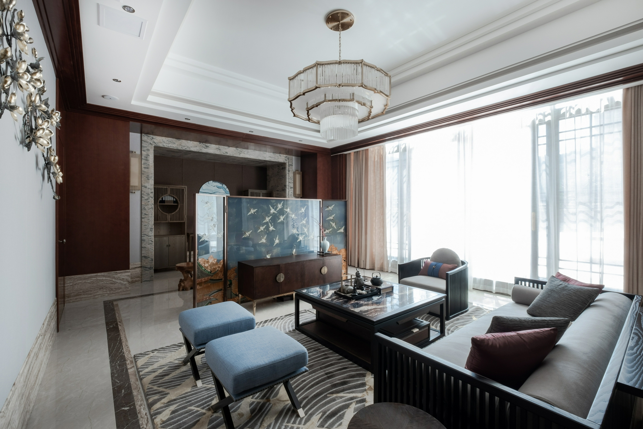 700㎡大平层豪华的新中式风格普通人一辈子买不起