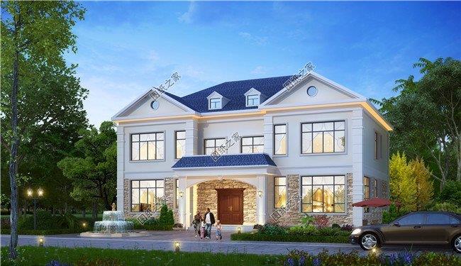 现代简约二层双拼别墅时尚美观兄弟携手奔小康