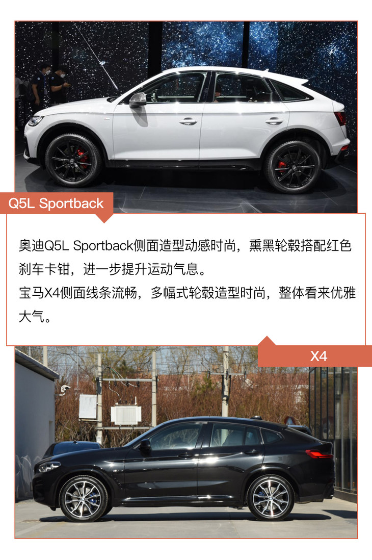 2020北京车展：奥迪Q5L Sportback对比宝马X4