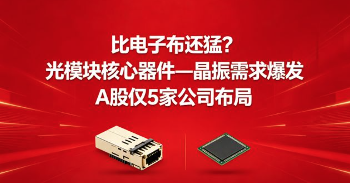 比电子布还猛？光模块核心器件—晶振需求爆发 A股仅5家公司布局
