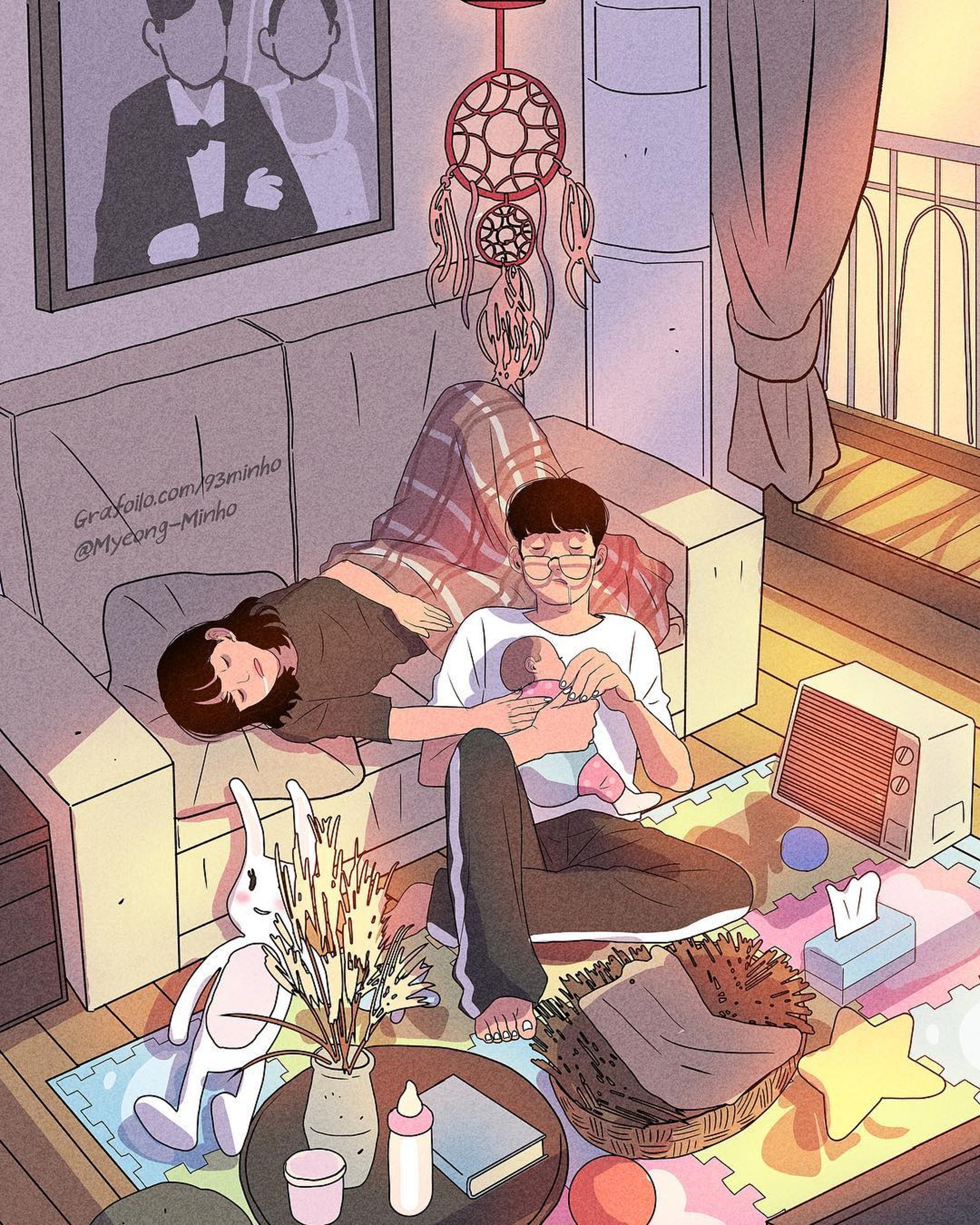 韩国插画师笔下的爱现实中他们也是这么甜网友这才是爱情