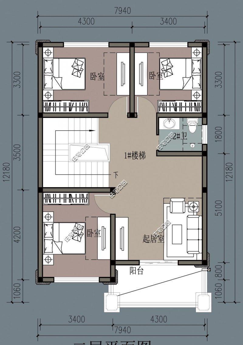 8米开间进深13米两边不能开窗要有老人房该如何设计