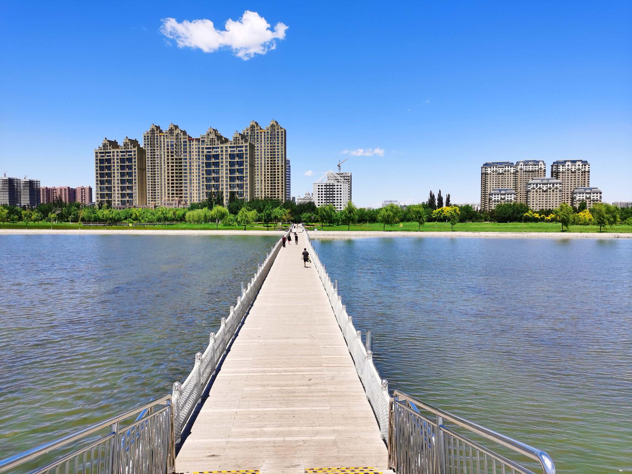通辽市辽河公园浮桥,原创拍摄