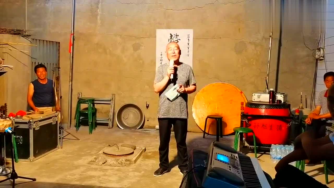蒲剧老艺人孙元寿 原翼城剧团严印学逝世助兴演唱《杀驿》选段