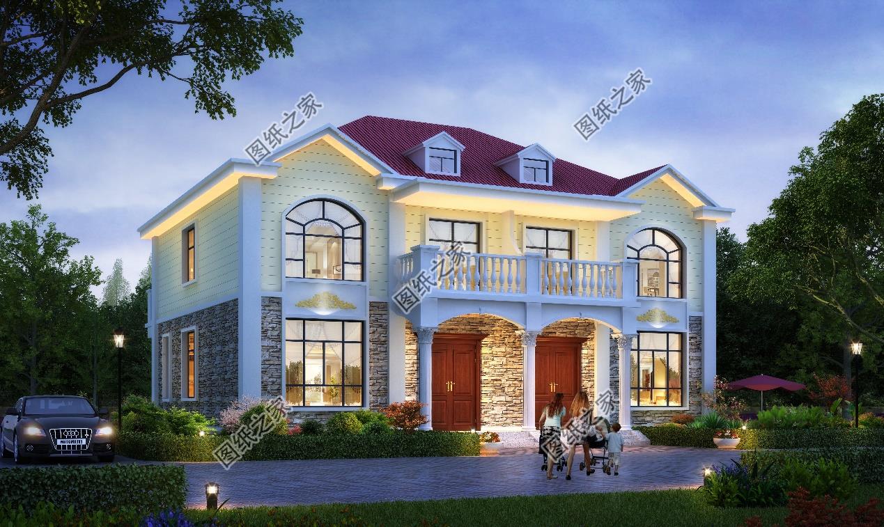 现代简约二层双拼别墅时尚美观兄弟携手奔小康