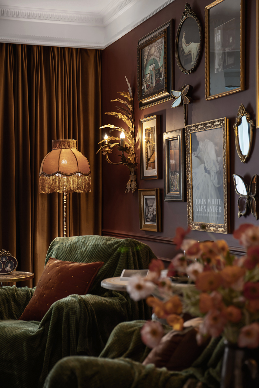 140㎡复古浪漫,红绿撞色,木质作为调和,温润暖心|女主人|空间|复古