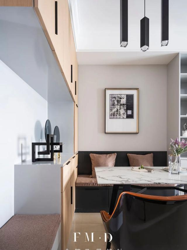 餐边柜 卡座连体式,3的餐厅增加了5收纳,这才叫美观实用