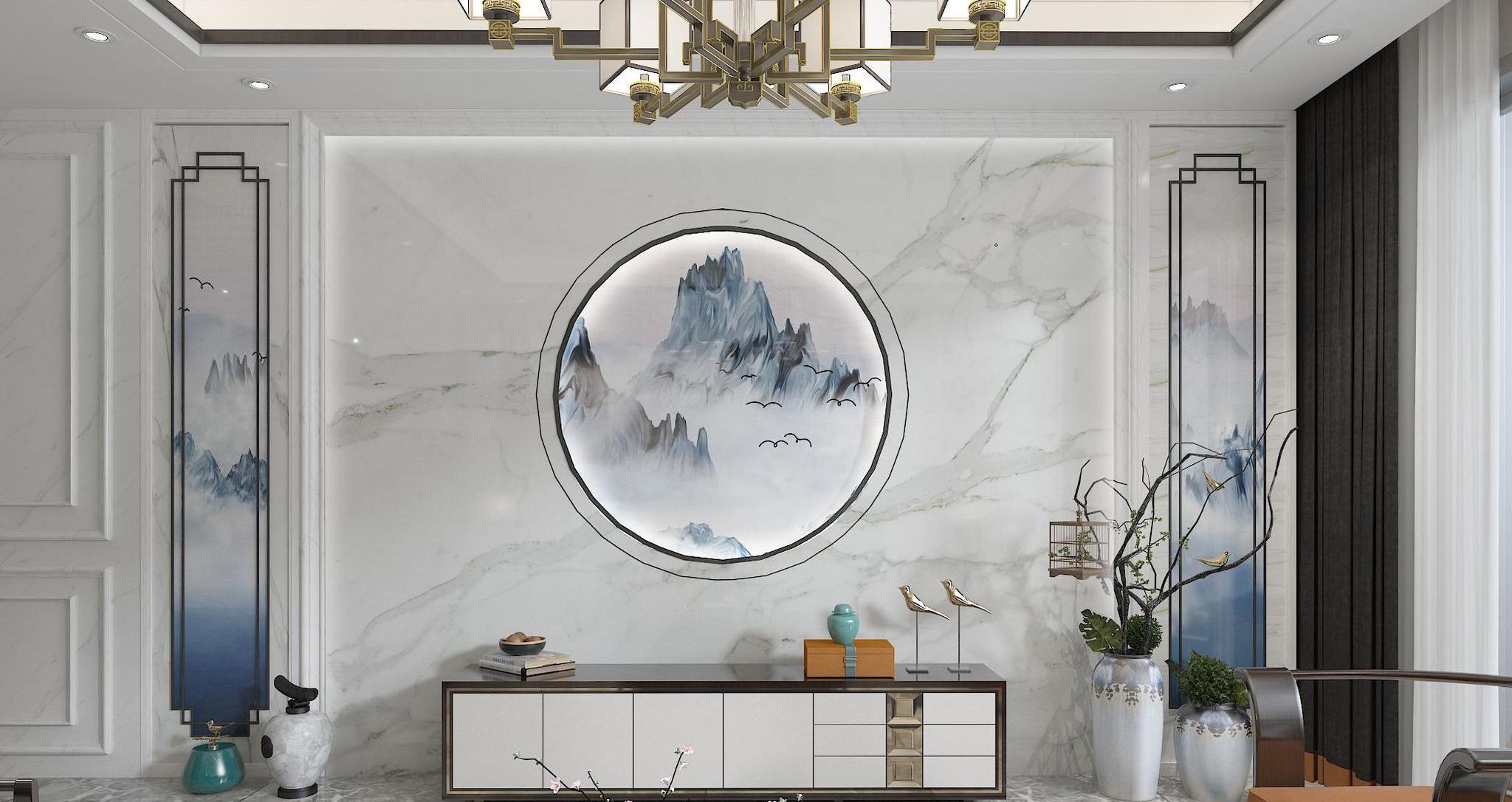 删繁去奢绘事后素新中式风格瓷砖拼花展复古大气与传统韵味