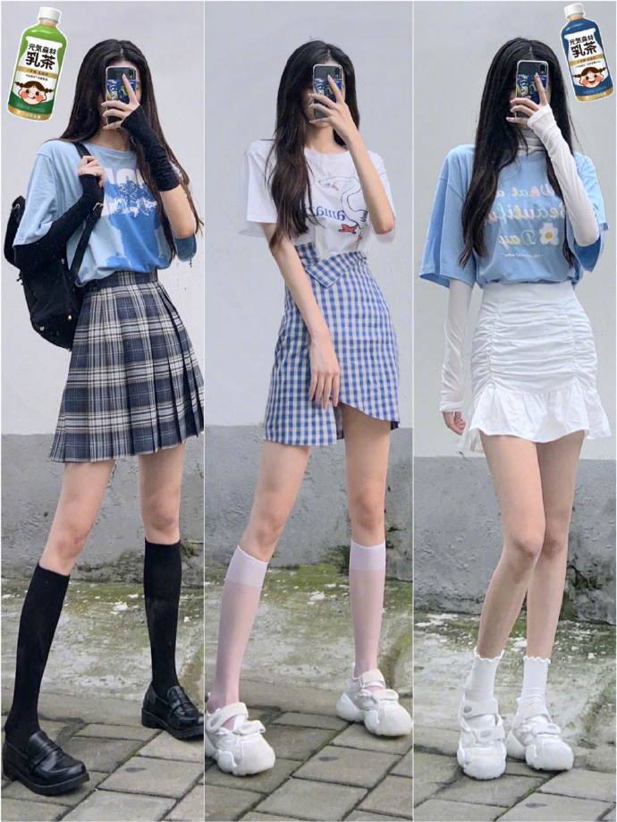 酷女孩的夏日穿搭,适合学生妹纸们