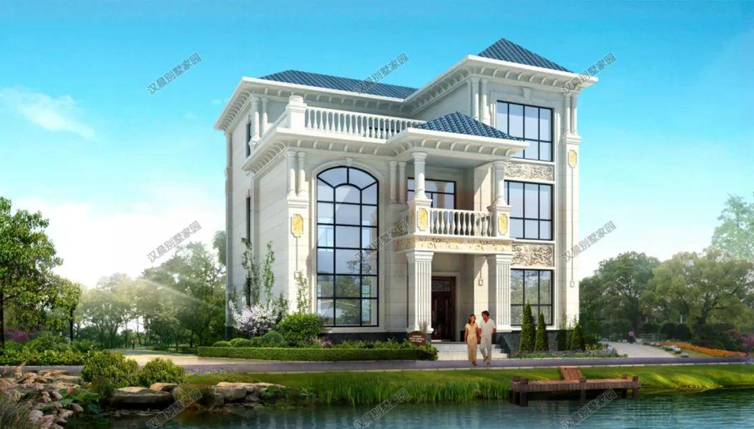 12x14.8米三开三层农村欧式别墅,刘总特别强调要这种楼梯