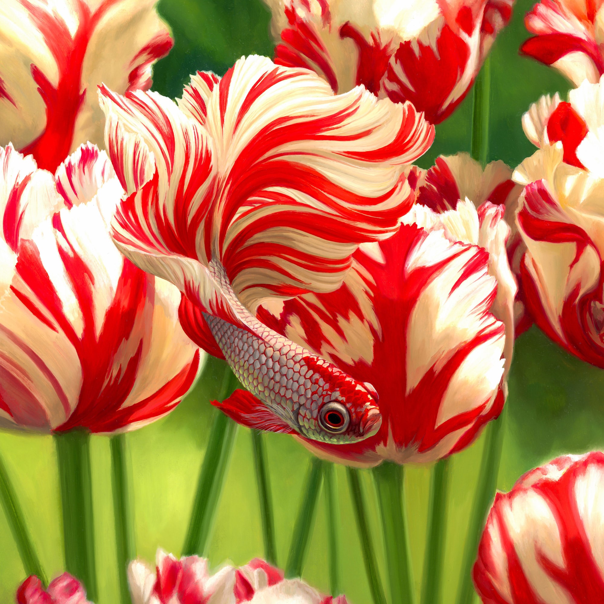 动植物完美地融为一体超现实主义油画展现了万物互联的梦幻美