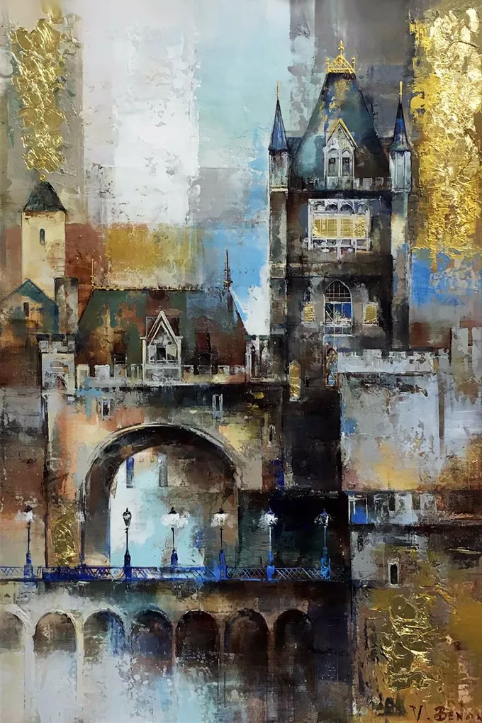 她画的建筑风景,色彩太迷人了