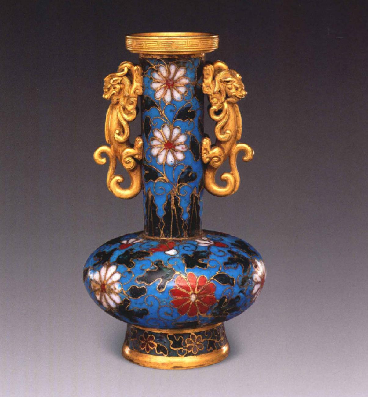 中国珐琅艺术,故宫珍藏宝物,五款明早期掐丝珐琅艺术品欣赏