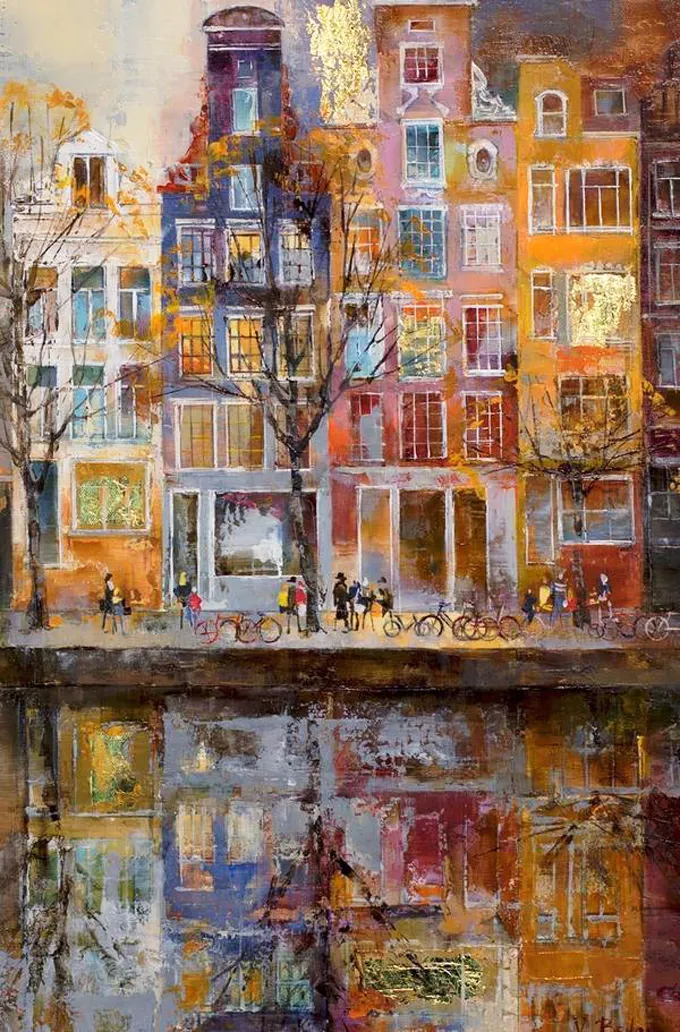 她画的建筑风景,色彩太迷人了