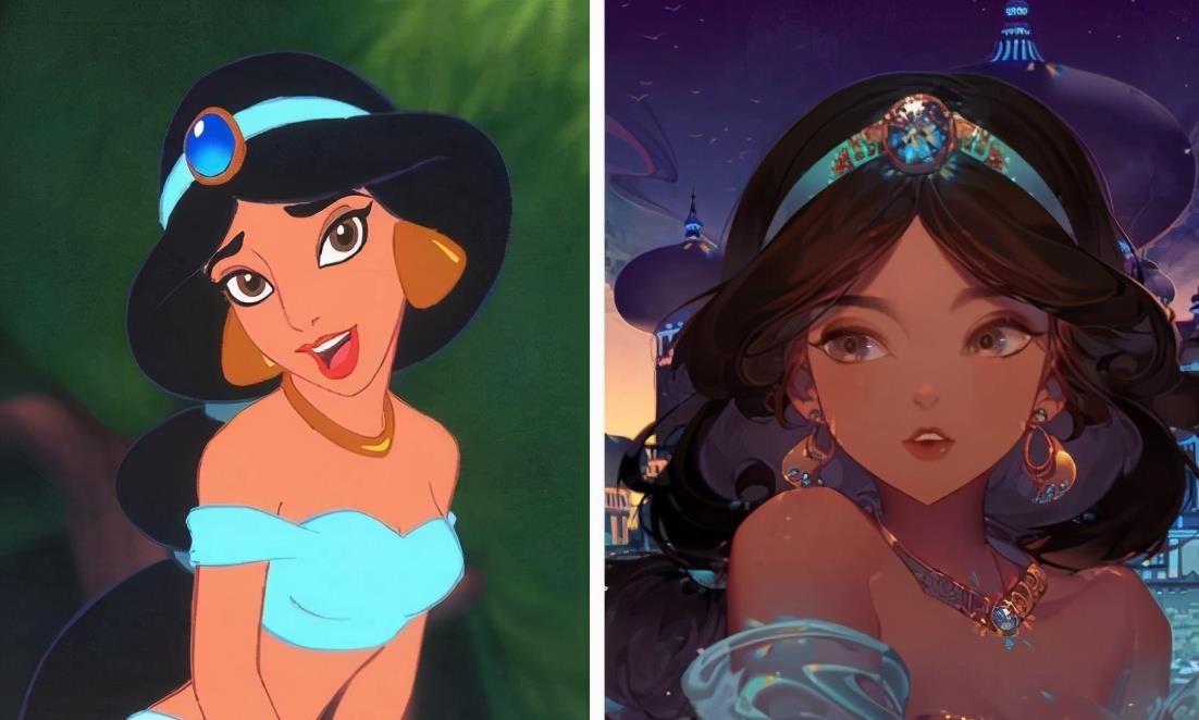 当迪士尼公主换一种画风艾莎是最美的那个爱丽儿公主温婉如玉