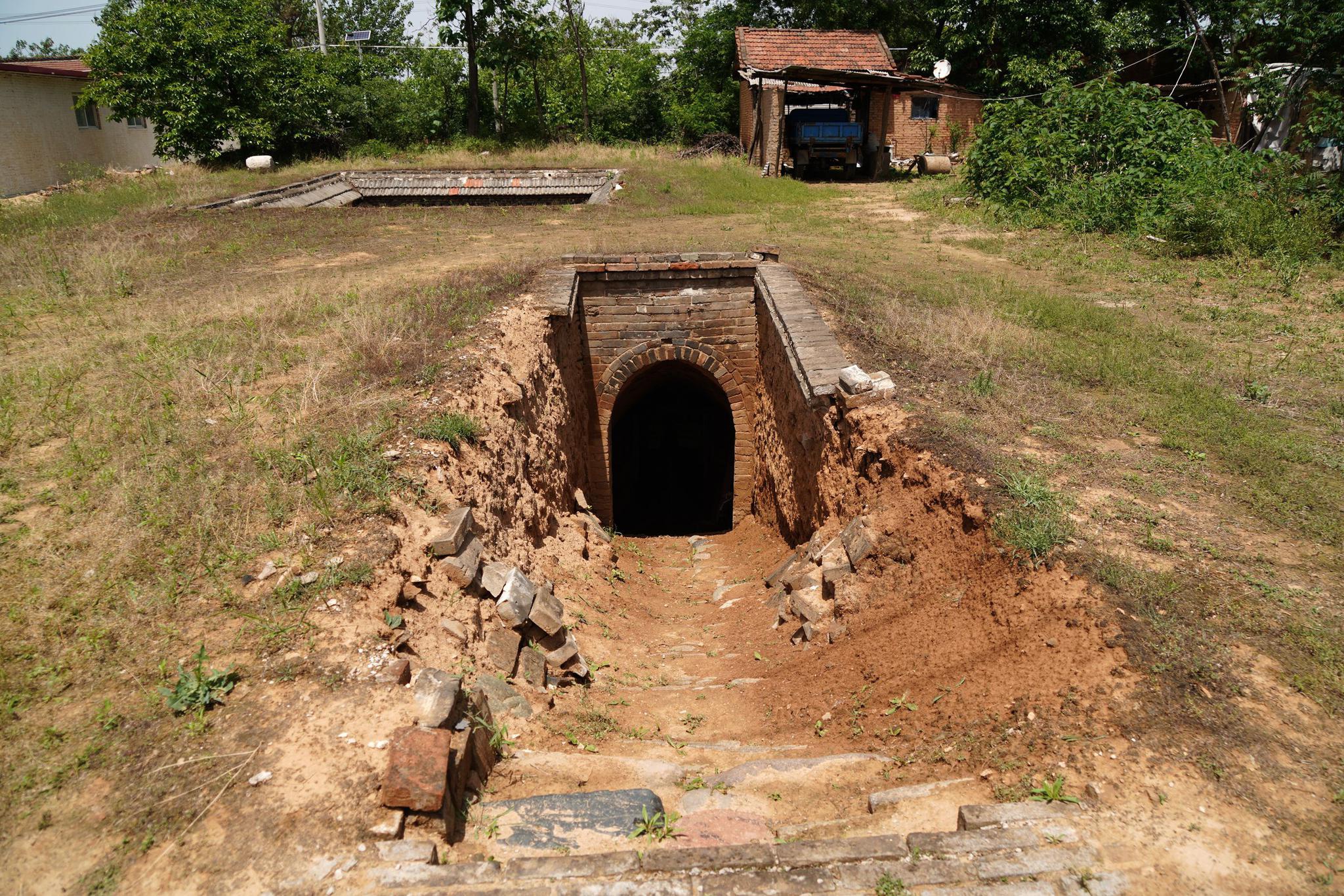 实拍河南农村地坑院,一场暴雨过后,看雨水都流到哪里去了|地坑|院子|