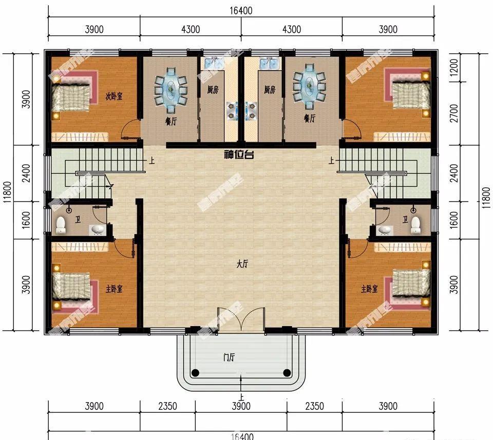 两栋共用堂屋设计的双拼别墅外观漂亮宅基地小这样建最合适