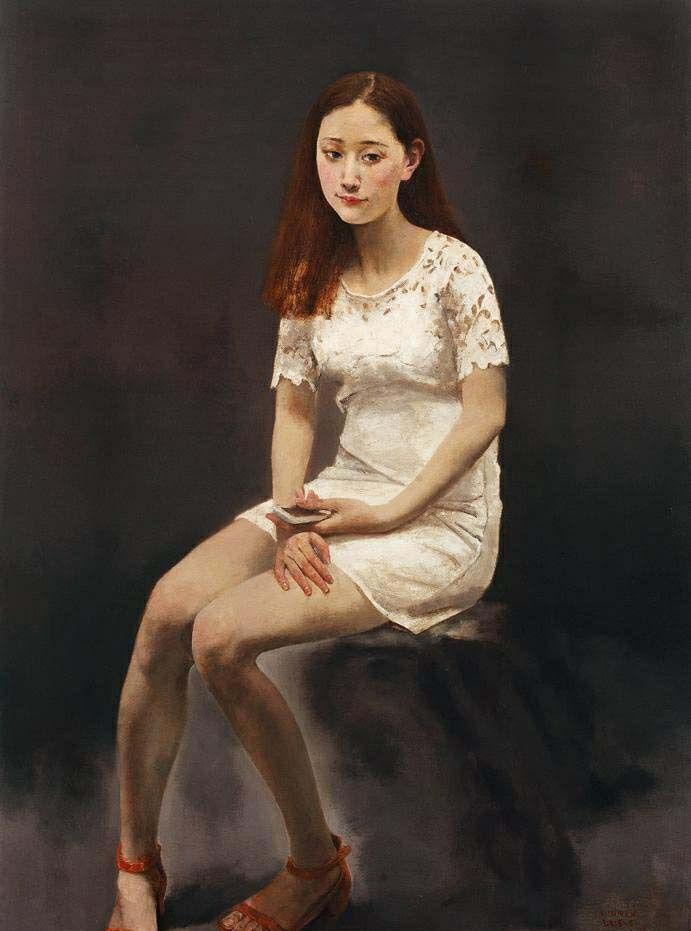 沉静的少女——刘文人物油画作品欣赏(图)