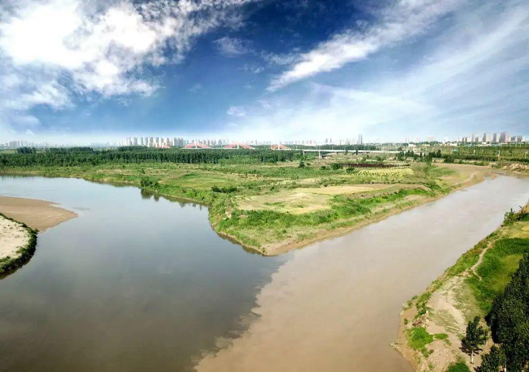 渭河大桥.渭河湿地.渭水奔流不息.滚滚渭水.大河泱泱.邓康 摄