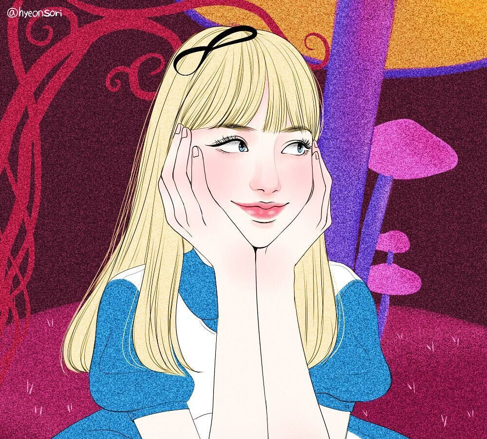 blackpink"粉墨"造型手绘头像插画!