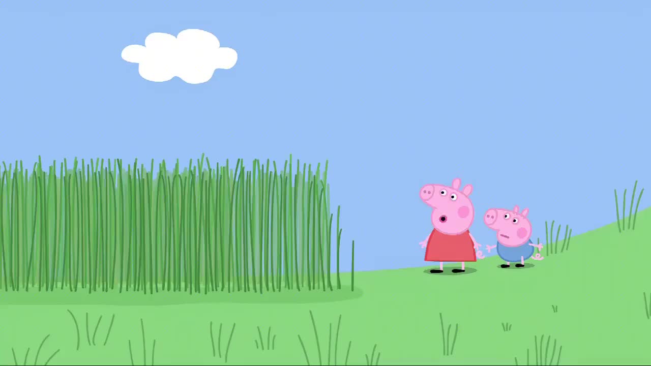 真不愧是小孩子遇到比自己高的草小猪佩奇玩得超嗨