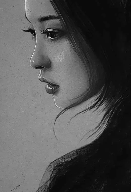 女性的五官素描,这高光真是灵魂之笔啊