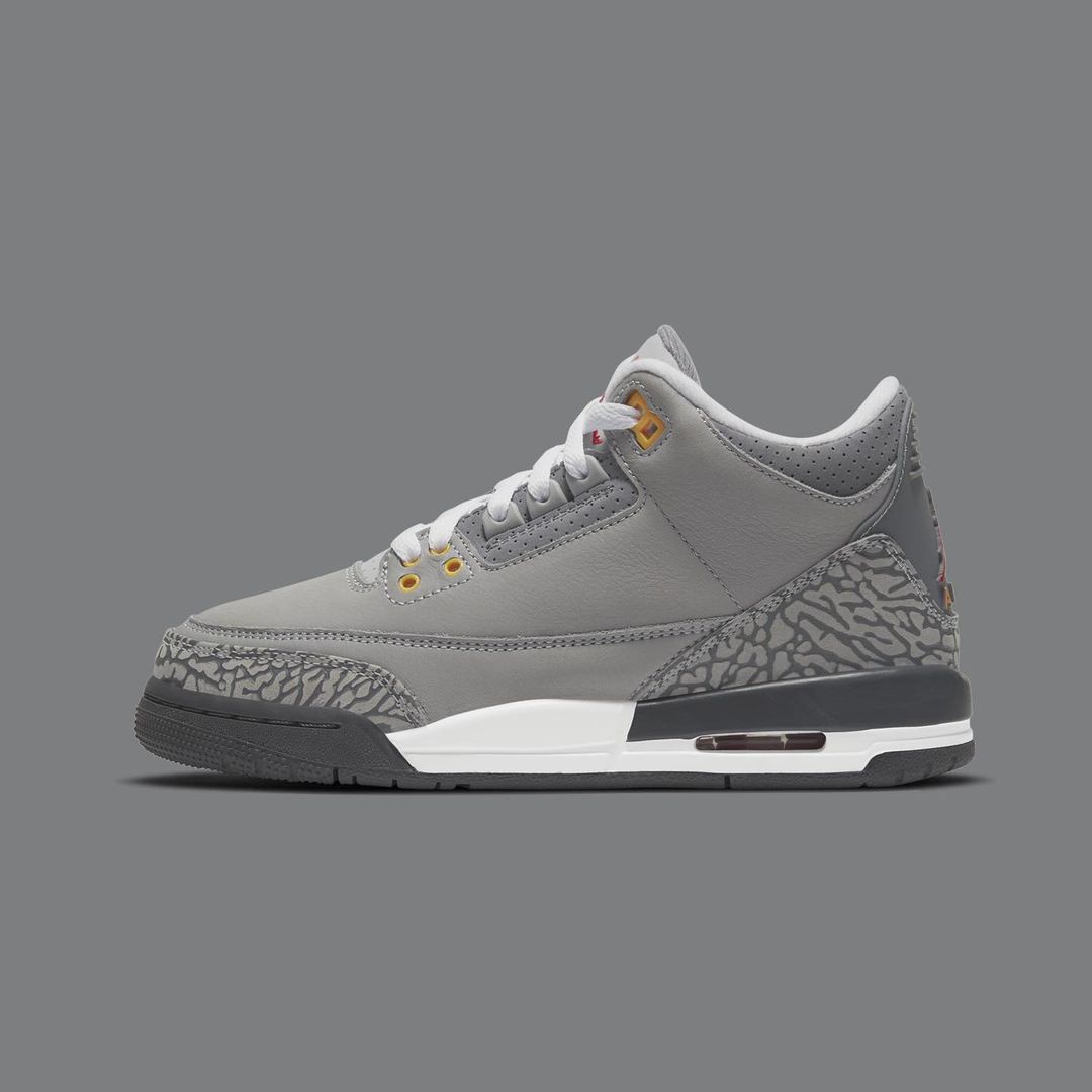 经典酷灰首次复刻,air jordan 3 gs「cool grey」发售定档!