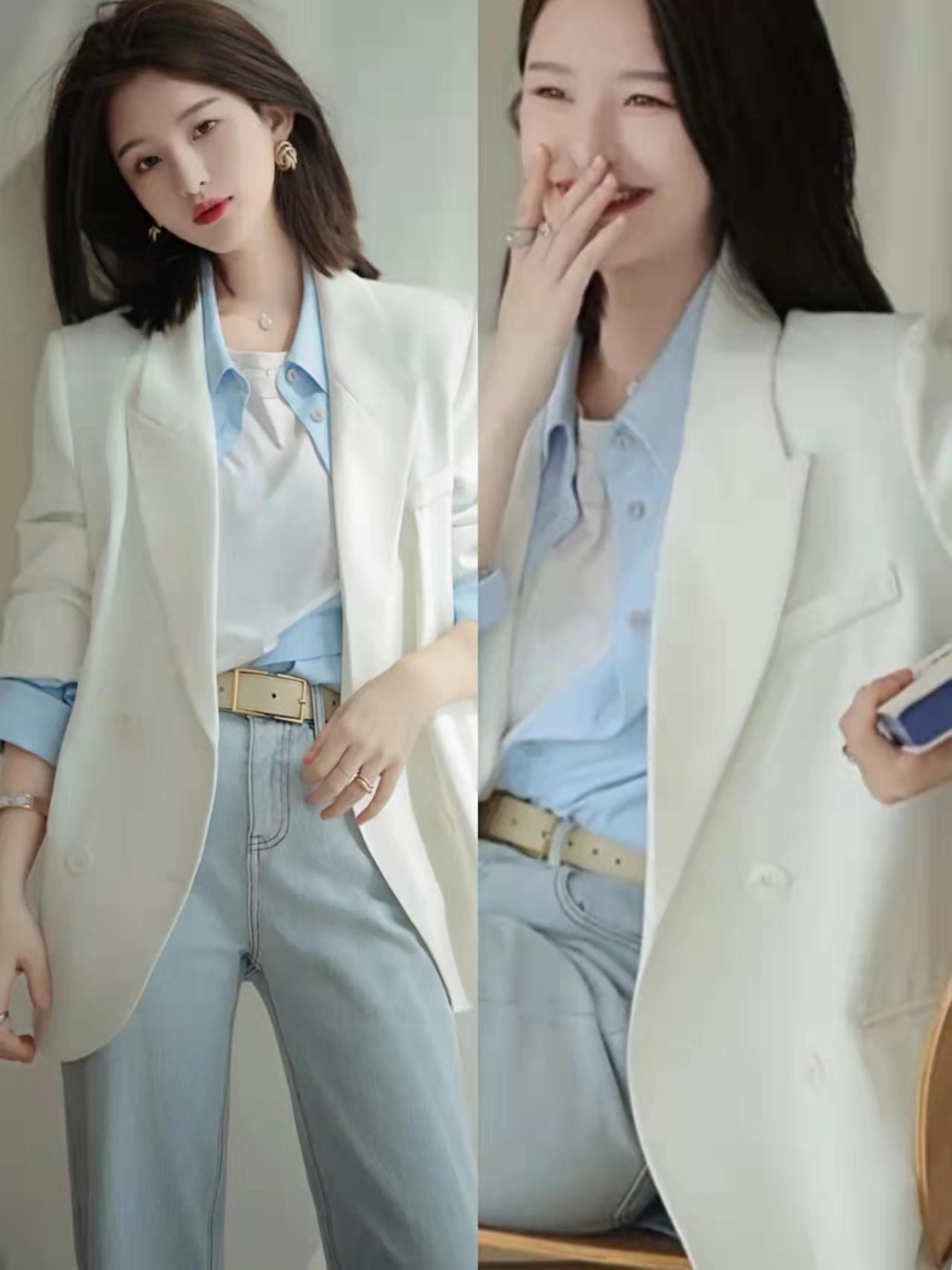 这一方法在白色西装的搭配上同样适用