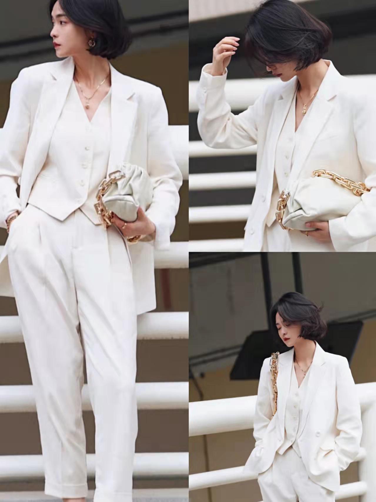 白色西装果然太显气质了春季这样搭温柔优雅美到让人移不开眼
