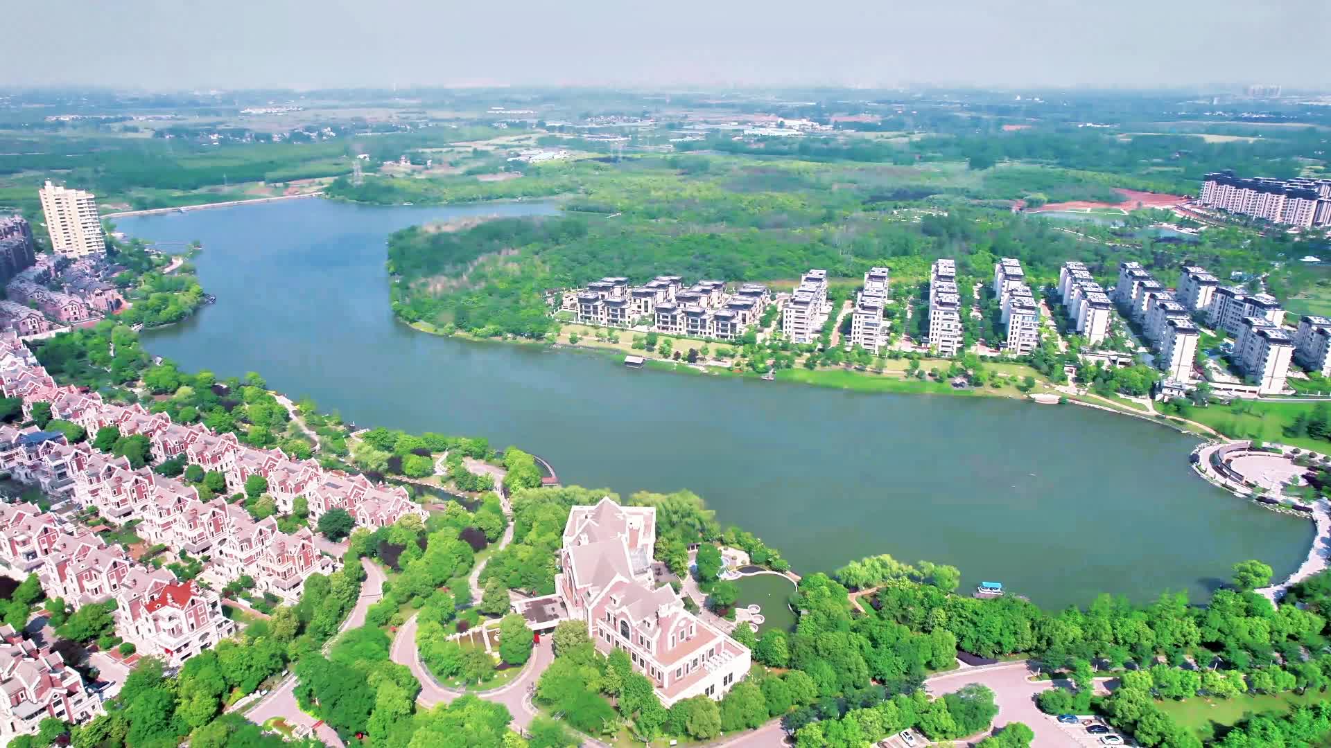 合肥长丰:航拍鹭山湖风光