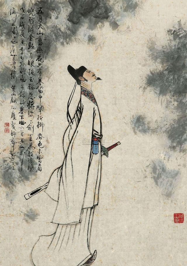 李白画像结语诗句本就精简,往往修改一字便是"牵一发而动全身",全诗