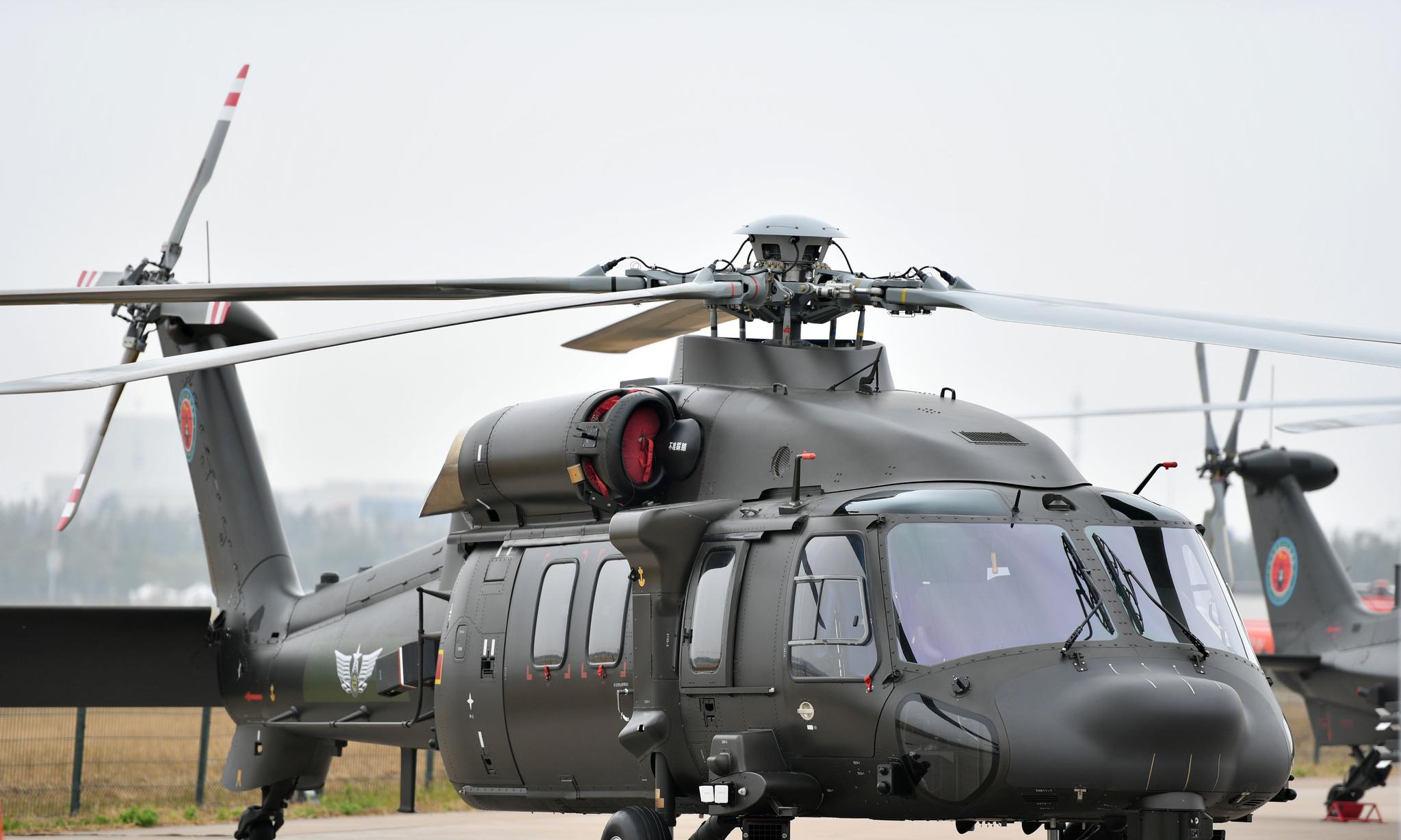 我国自主研制的直-20多用途直升机亮相天津直博会