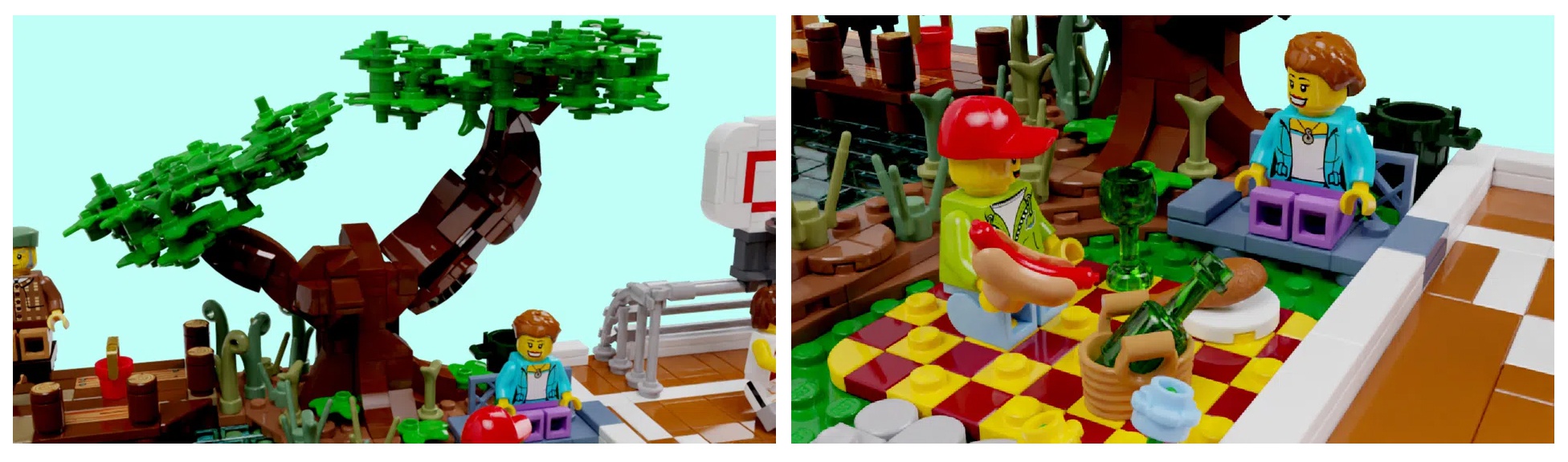 用乐高展现街头公园的休闲生活,看看乐高大神们有什么样的创意?