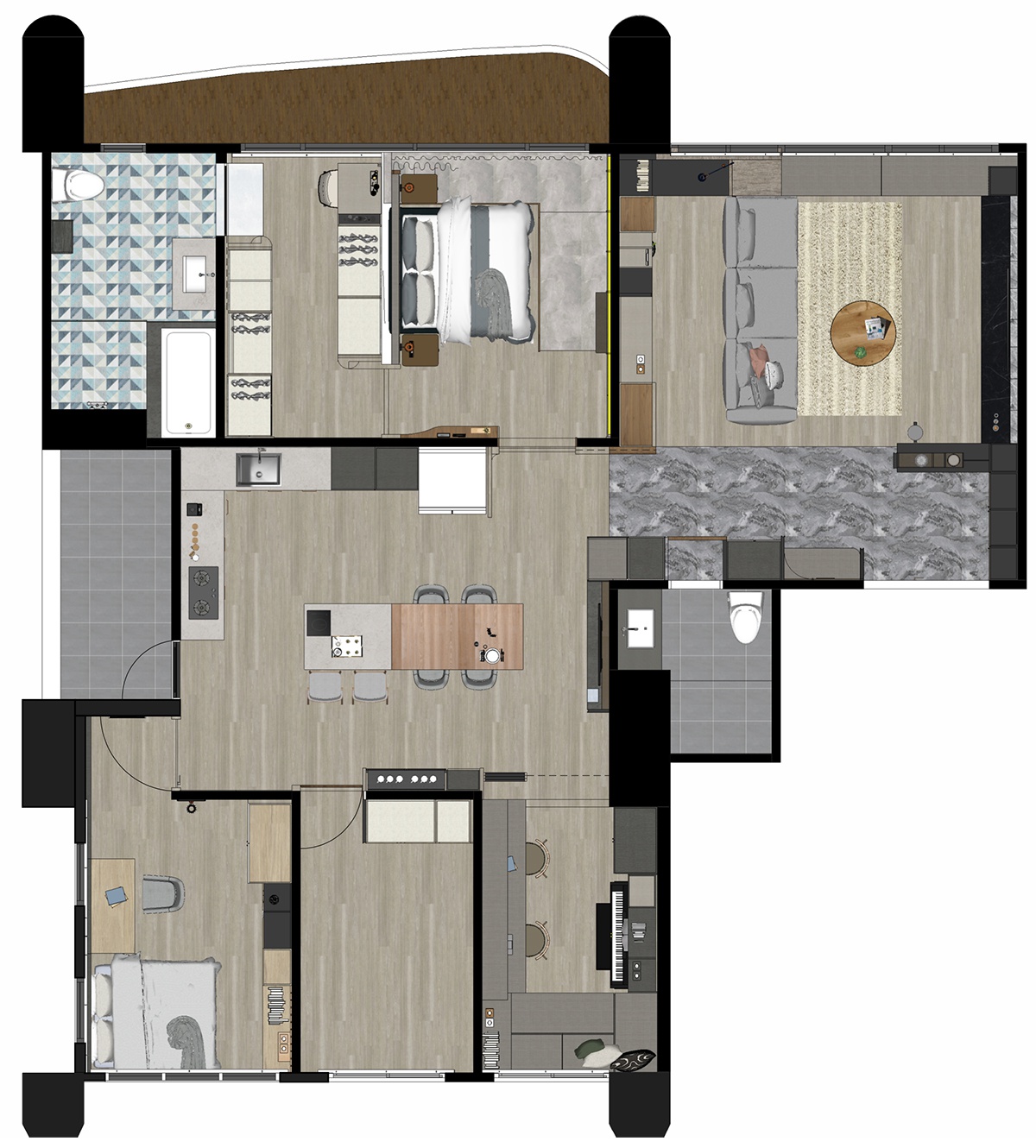 160㎡典雅品味住宅,推动全龄化自由空间