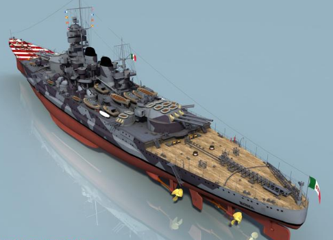 当时美,法,意,日战列舰的机库设施和飞行设施基本在舰尾,而英,德的