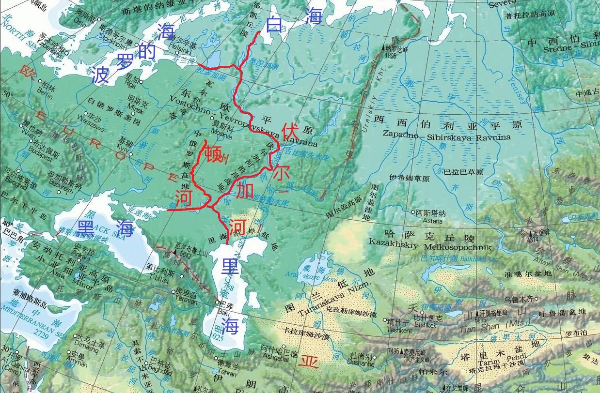 伏尔加河顿河运河地图图片