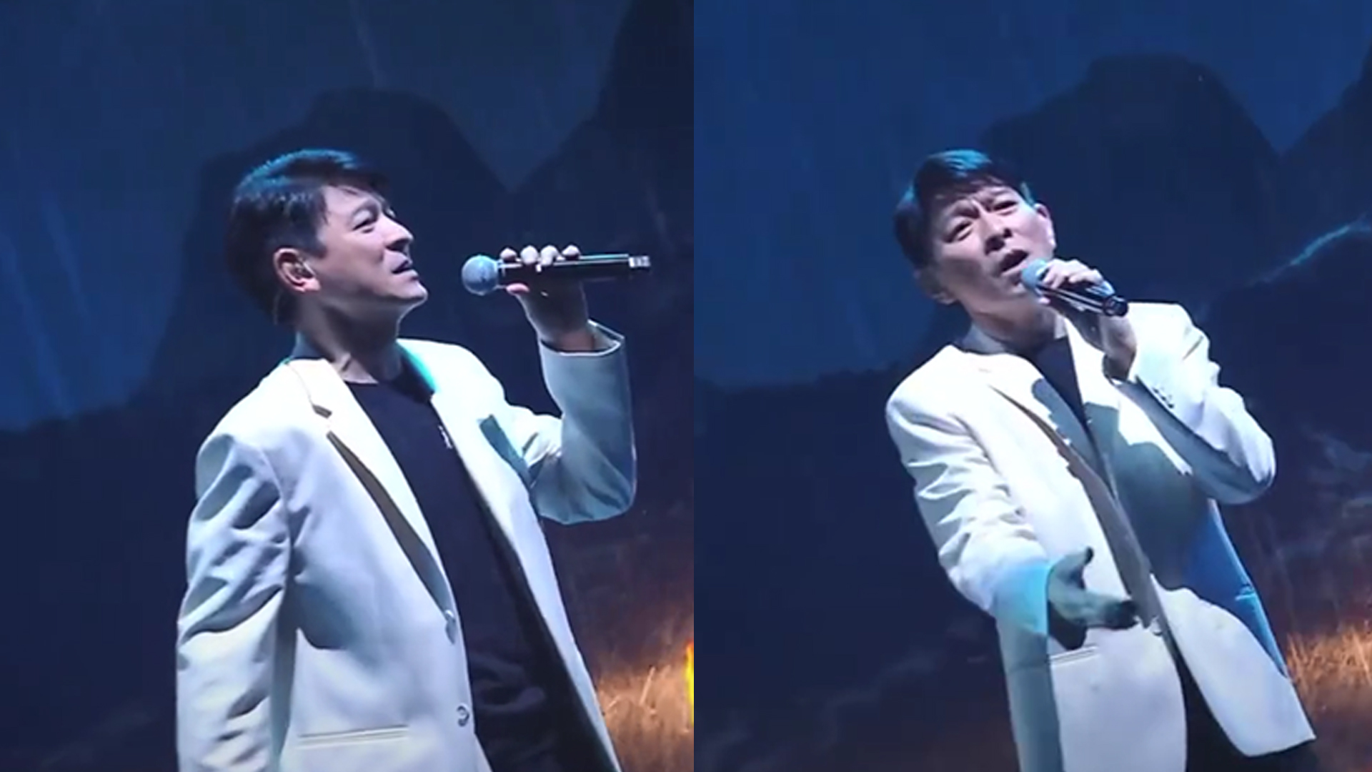 刘德华线上演唱会在雨中深情演绎冰雨熟悉歌声引发回忆杀