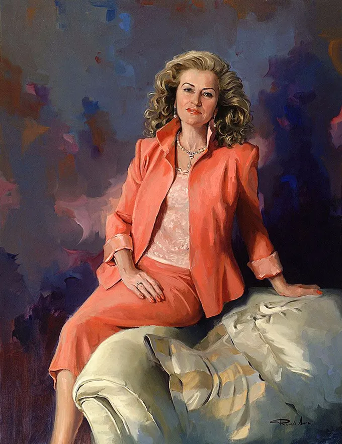 他的画中人物靓丽,形体曼妙,有着迷人的曲线美