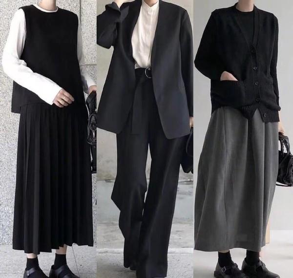 极简风黑色穿搭 中性且有个性