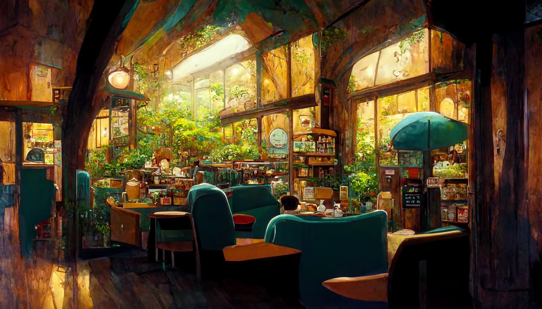 ai绘图:林中咖啡馆 from:8co28