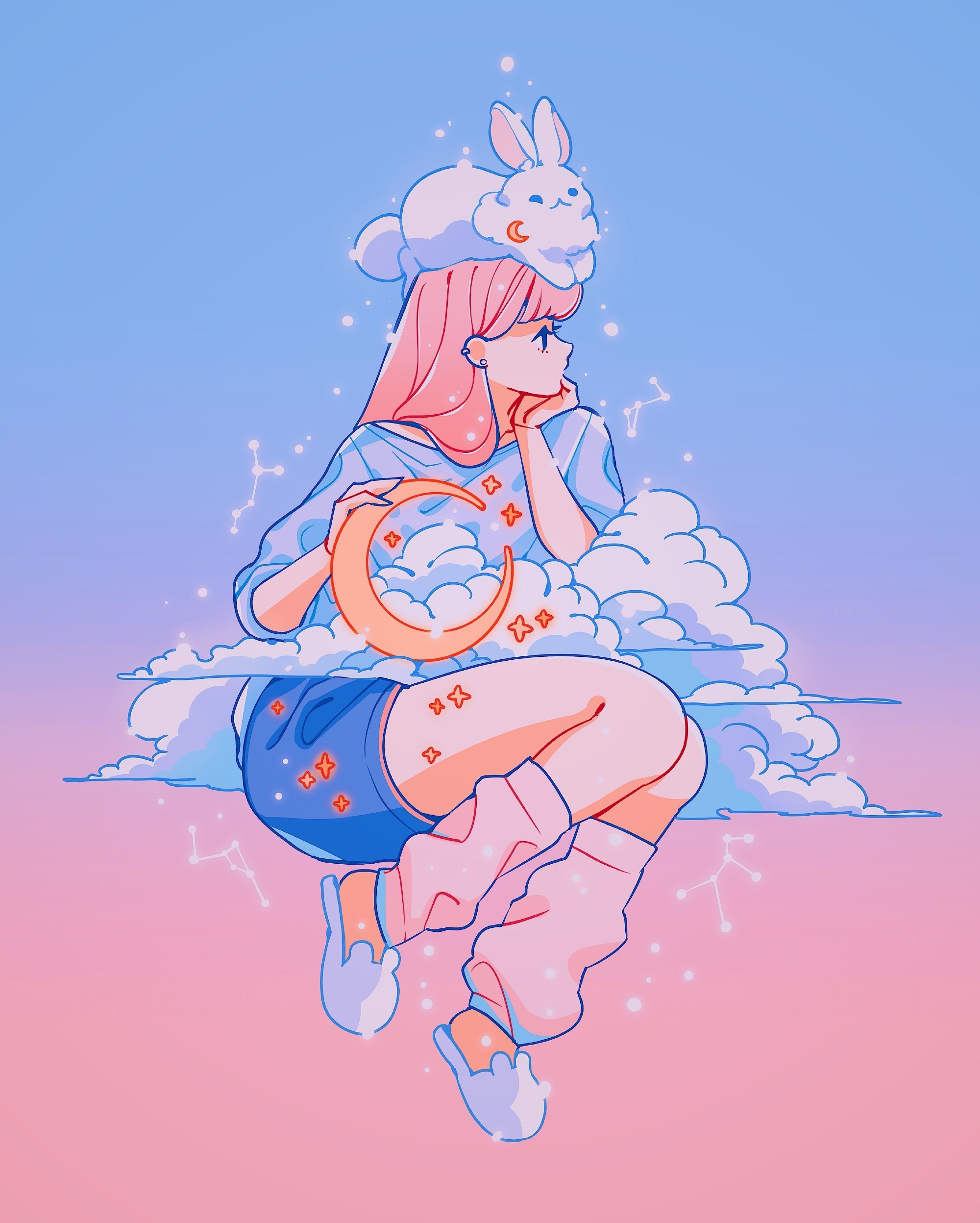 来自 ins 上爆红插画师 meyoco 的作品,满满的少女心