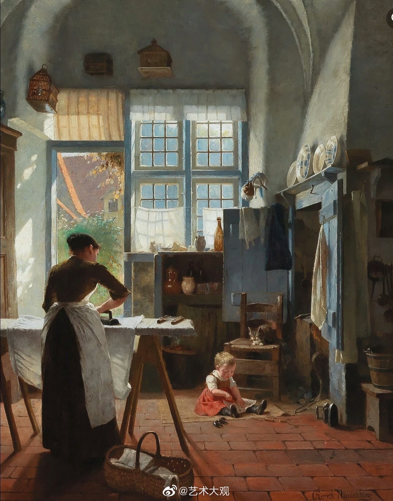 亨里克·诺登贝格油画作品欣赏-2诺登伯格的绘画偏好于描绘室内场景
