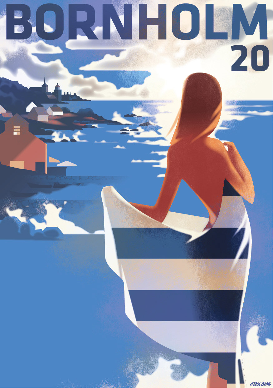 丹麦插画师 mads berg 的复古插画海报作品