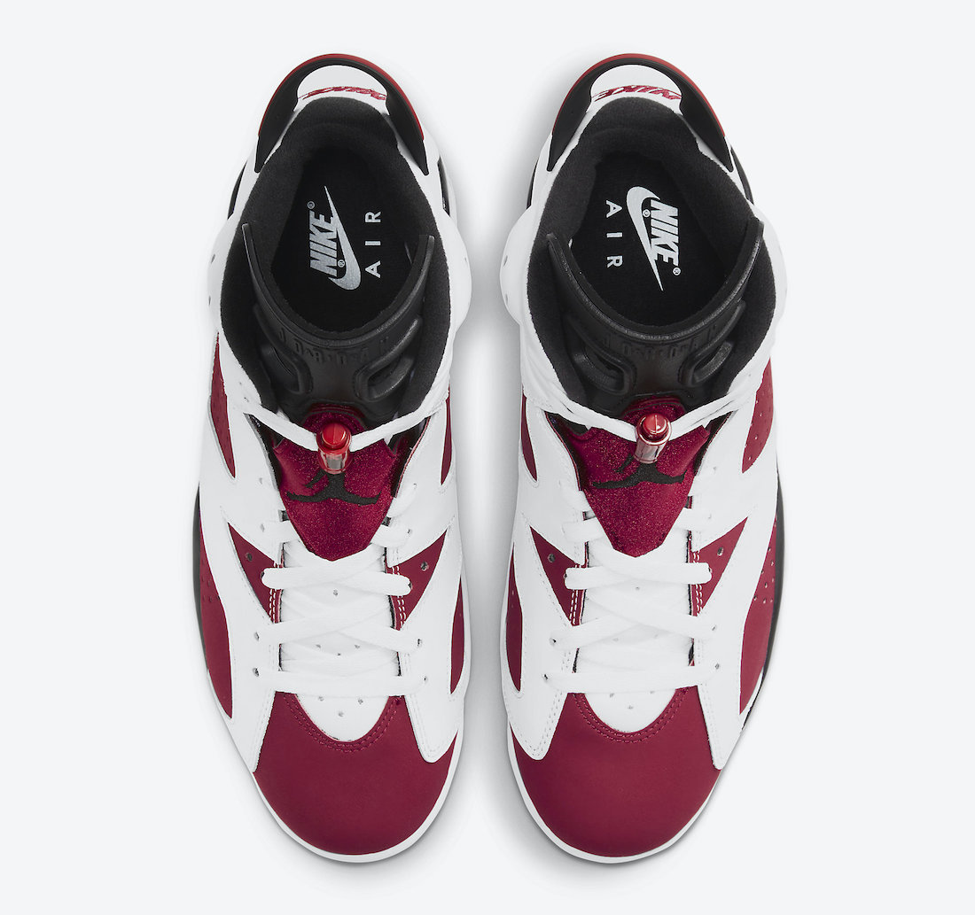air jordan 6 og "carmine" aj6 胭脂红 2月13日 ct8529-106