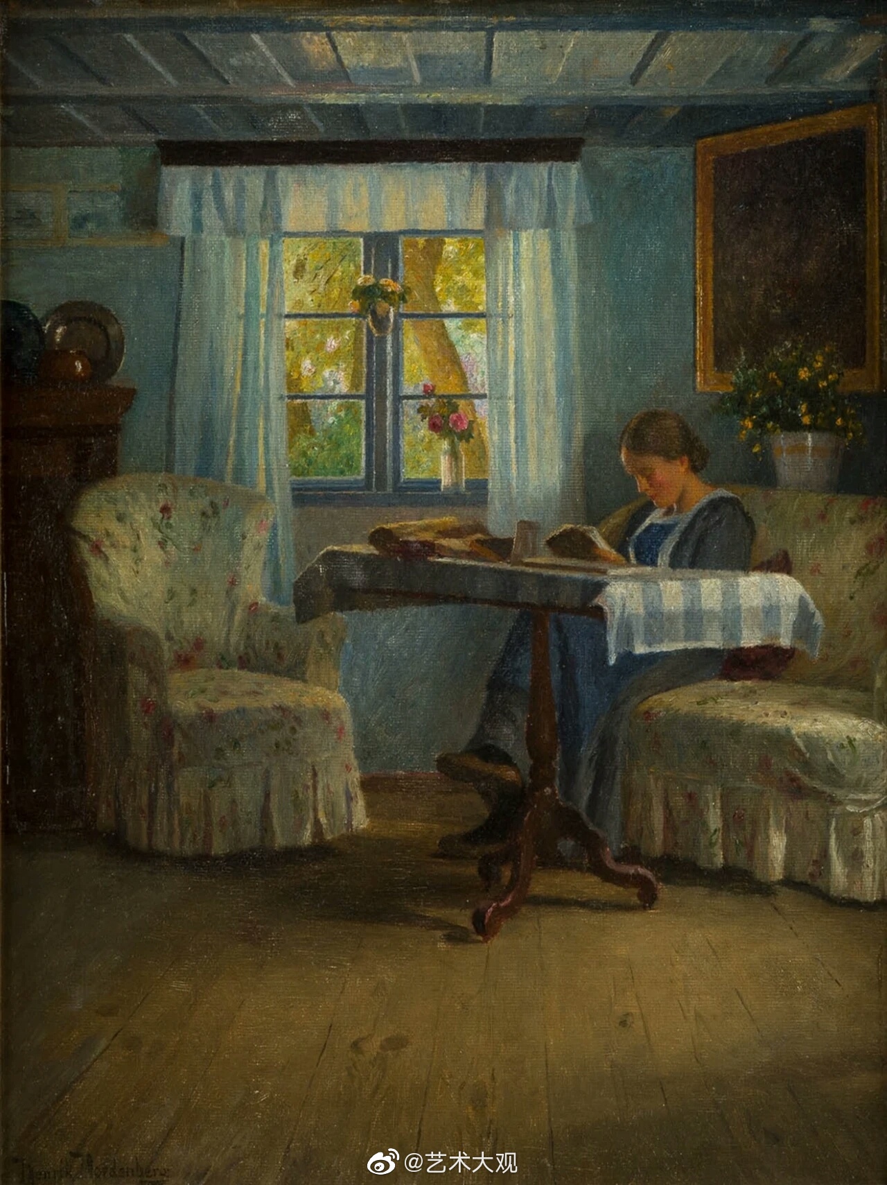 亨里克·诺登贝格油画作品欣赏-2诺登伯格的绘画偏好于描绘室内场景