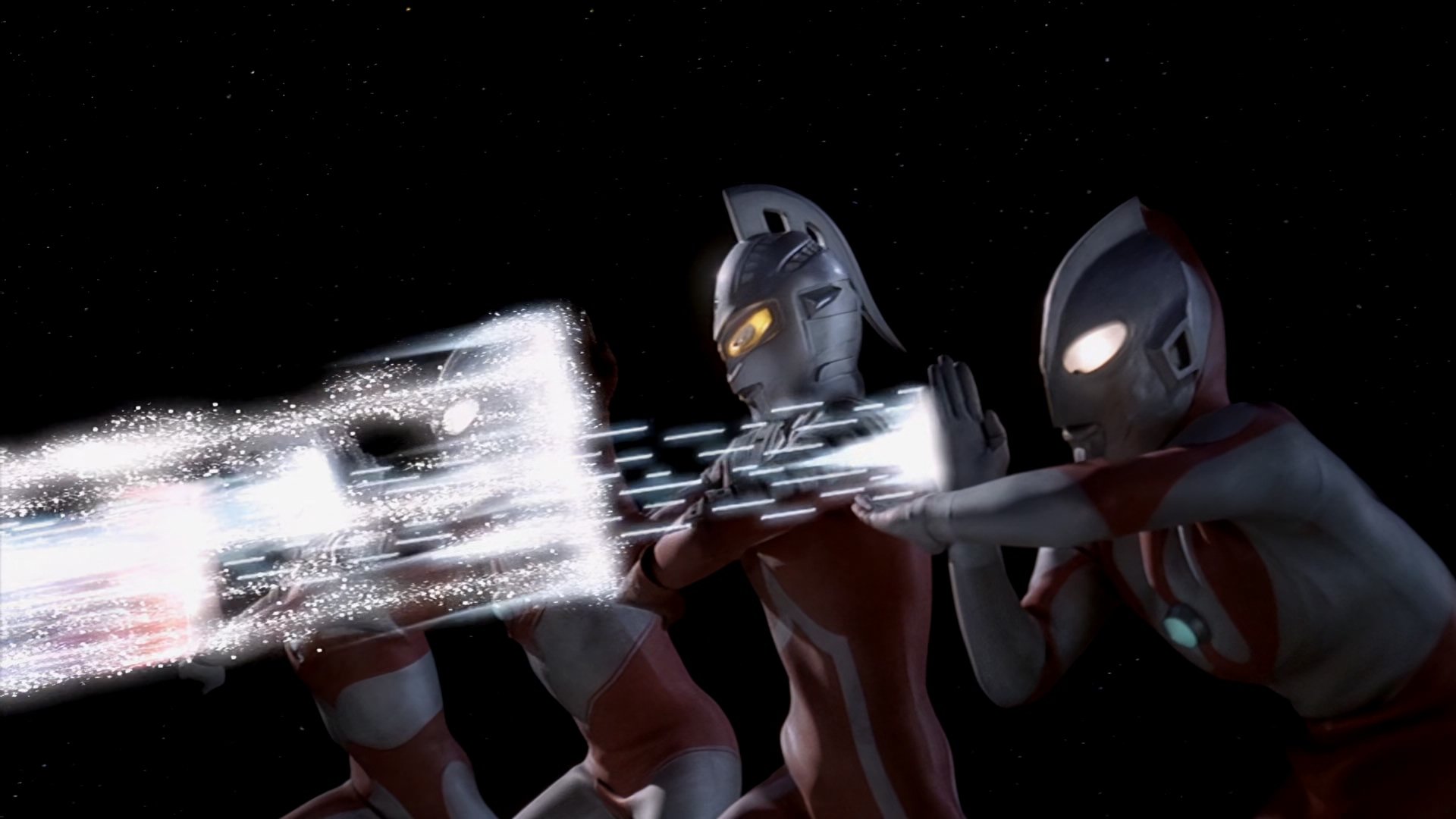 月面大战中的奥特4兄弟梦比优斯奥特曼与奥特兄弟