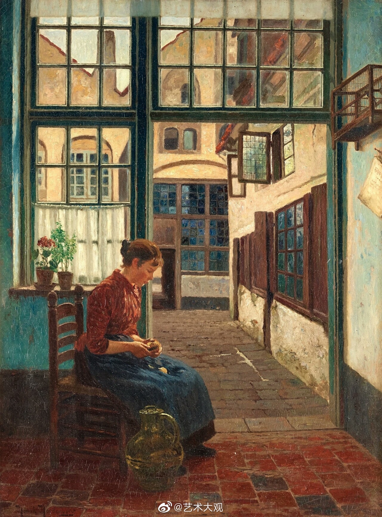 亨里克·诺登贝格油画作品欣赏-2诺登伯格的绘画偏好于描绘室内场景