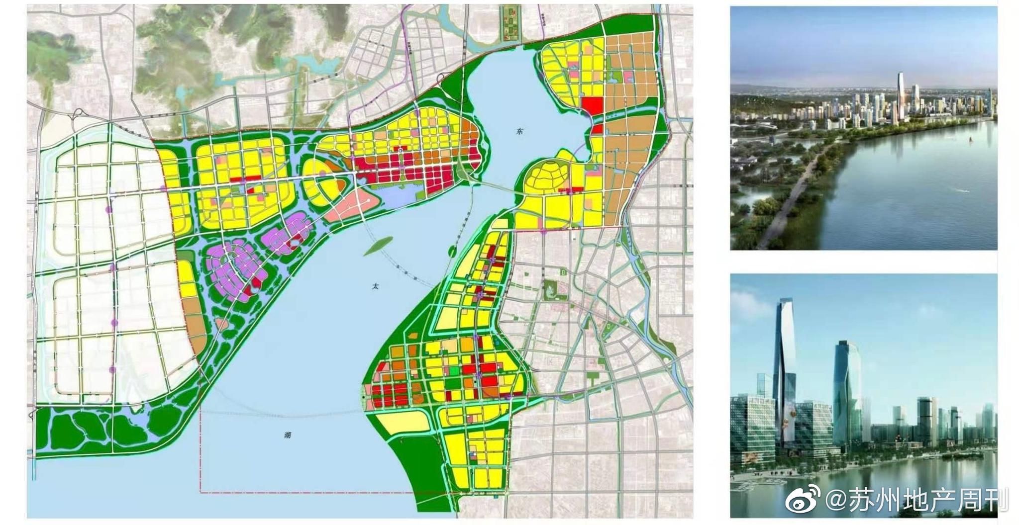 在设计之初,花港确实也和苏州湾两岸太湖新城一起做统一规划,但短期内